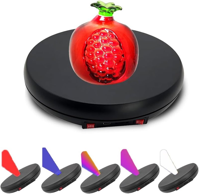 JAYEGT Motorized Rotating Display Stand with 5 Color LED Light , 10 inch /55lbs Load, 360 Degree Electronic Turntable Display Stand for Photography Products Shows, Jewelry, Watch, 3D Models, Cake - Image 1